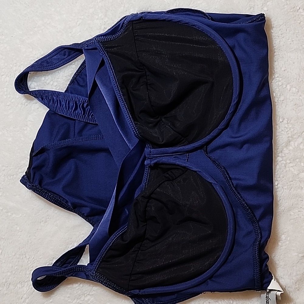 Miraclesuit CoastalSanibel OnePiece Swimsuit Sz 14DBlue Ruched Faux Wrap Slimmin - Picture 13 of 16
